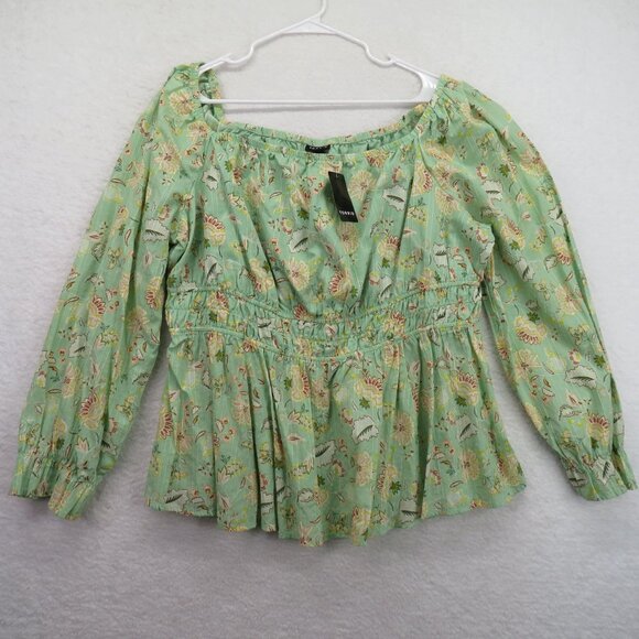 torrid Tops - Torrid Shirt Womens Size 1X Floral Peasant Top Green Floral Long Sleeve New